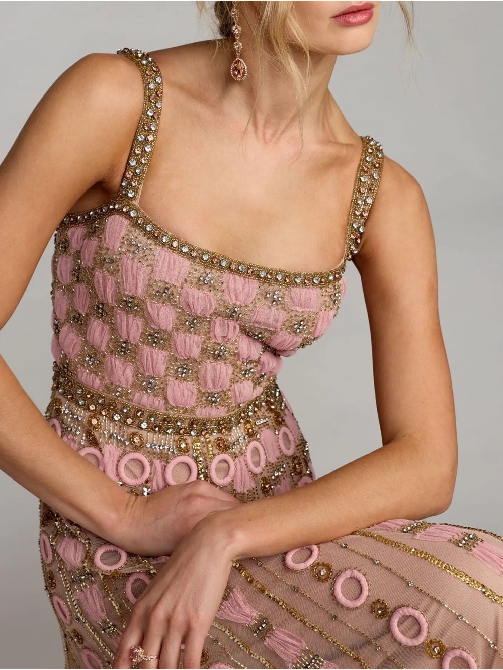 Mac Duggal Collection 10106 Sleeveless Embellished A line Gown in Rose Size 12 - Picture 5 of 15